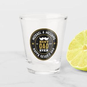 Bester Vater je Vintag Retro Abzeichen Vatertag Schnapsglas