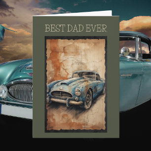 Bester Vater je Vintage Auto Custom Vatertag Karte