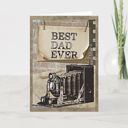 Bester Vater je Vintage Camera-Vater-Tageskarte Karte (Vorderseite)