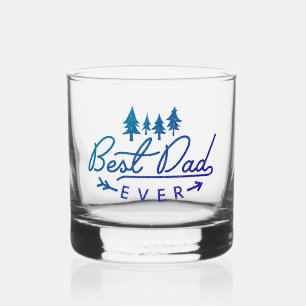 Bester Vater je Vintage Typografie mit Bäumen Whiskyglas