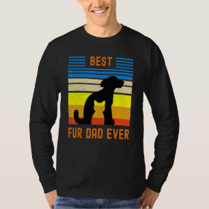 Bester Vater je Vintager Hund und Katze Vater T-Shirt