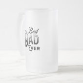 Bester Vater je | Vintager Schwarzweißtext Mattglas Bierglas (Vorderseite Links)