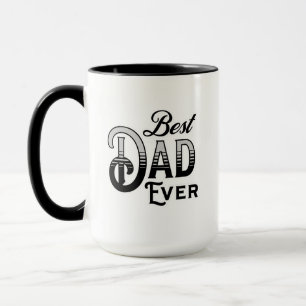 Bester Vater je   Vintager Schwarzweißtext Tasse