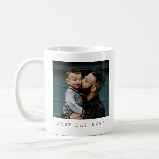 Bester Vater je Volles Foto Personalisiert Kaffeetasse (Links)