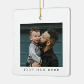 Bester Vater je Volles Foto Personalisiert Keramikornament (Links)