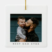 Bester Vater je Volles Foto Personalisiert Keramikornament (Rückseite)