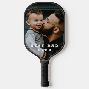 Bester Vater je Volles Foto Personalisiert Pickleball Schläger
