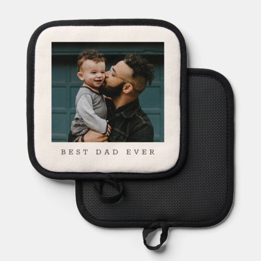 Bester Vater je Volles Foto Personalisiert Topflappen (Vorderseite/Rückseite)