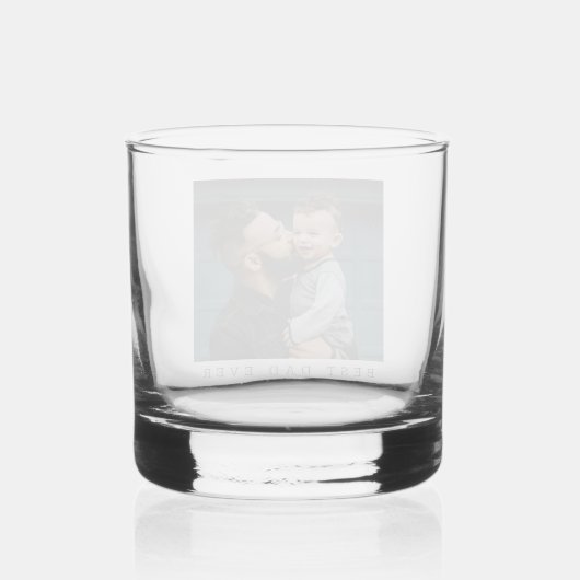 Bester Vater je Volles Foto Personalisiert Whiskyglas (Rückseite)