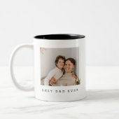 Bester Vater je Volles Foto Personalisiert Zweifarbige Tasse (Links)