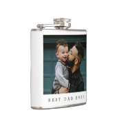 Bester Vater je Volles Foto Vatertag Personalisier Flachmann (Rechts)