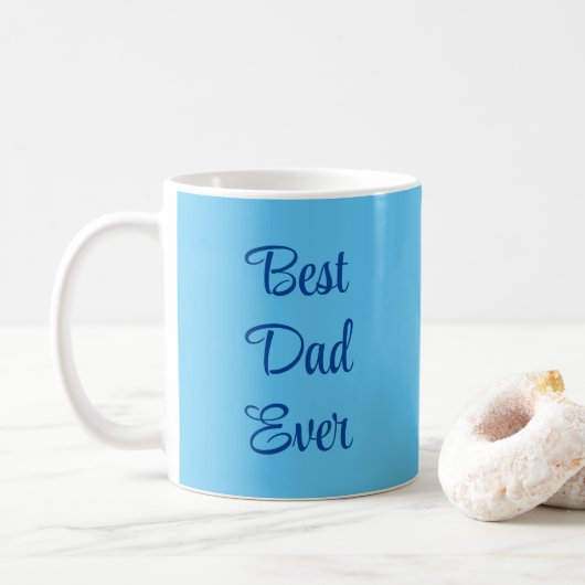 Bester Vater je Vorlage Light Blue Typografy Kaffeetasse (Mit Donut)