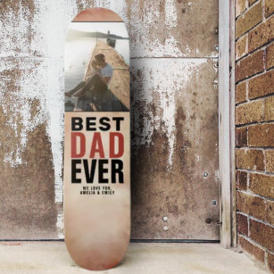 Bester Vater je Wasserfarbe Foto des Vaters Skateboard