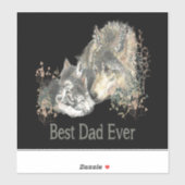 Bester Vater je Wasserfarben Wolf & Cube Zitat Aufkleber (Blatt)