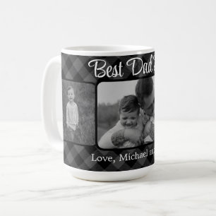 Bester Vater je Weihnachten Klassik Grau Karierte  Kaffeetasse