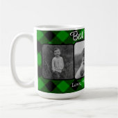 Bester Vater je Weihnachten Klassik Grün Kariert Kaffeetasse (Links)