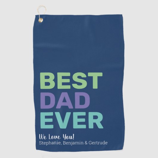 Bester Vater je - Whimsical Gruß Golfhandtuch (Vorderseite)