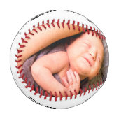 Bester Vater je White Baby 2 Fotos Name Baseball (Vorderseite Links)