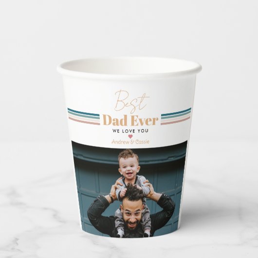 Bester Vater je Wir Liebe dich Pappbecher (Rückseite)