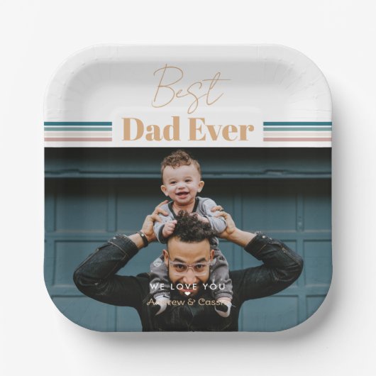 Bester Vater je Wir Liebe dich Pappteller (Vorderseite)