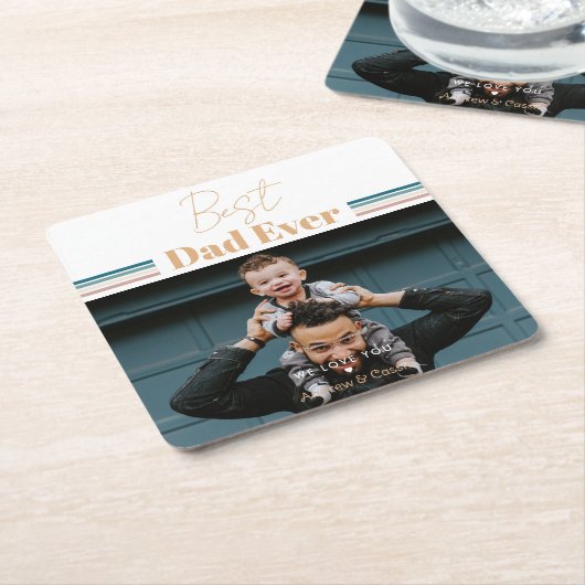 Bester Vater je Wir Liebe dich Rechteckiger Pappuntersetzer (angewinkelt)