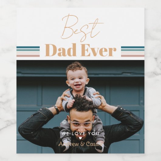 Bester Vater je Wir Liebe dich Weinetikett (Einzelnes Label)