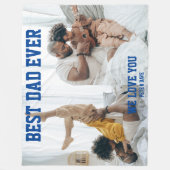 Bester Vater je Wir Liebe Sie Blue Typografy groß Fleecedecke (Vorderseite)
