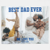 Bester Vater je Wir Liebe Sie Blue Typografy groß Fleecedecke (Vorderseite (Horizontal))