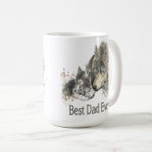 Bester Vater je Wolf Wasserfarbe Tier Ar Kaffeetasse (VorderseiteRechts)