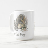 Bester Vater je Wolf Wasserfarbe Tier Ar Kaffeetasse (Vorderseite Links)
