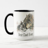 Bester Vater je Wolf Wasserfarbe Tier Ar Tasse (Links)