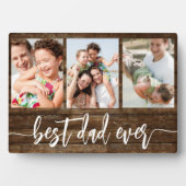 Bester Vater je Wood Vatertag FotoCollage Fotoplatte (Vorderseite)