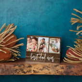 Bester Vater je Wood Vatertag FotoCollage Fotoplatte (Seite)