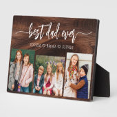 Bester Vater je - Wood Vatertag FotoCollage Fotoplatte (Seite)