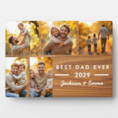 Bester Vater je Wood Vatertag FotoCollage Fotoplatte (Vorderseite)