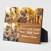 Bester Vater je Wood Vatertag FotoCollage Fotoplatte (Seite)