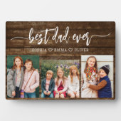 Bester Vater je - Wood Vatertag FotoCollage Fotoplatte (Vorderseite)