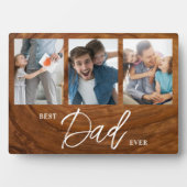Bester Vater je Woodgrain Vatertag Collage Fotoplatte (Vorderseite)