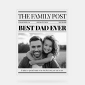 Bester Vater je Zeitung, benutzerdefiniertes Foto Acrylschild (Vorderseite)