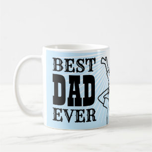 Bester Vater je Zitat Blue Typografy Cartoon Vater Kaffeetasse
