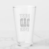 Bester Vater je Zitat Schwarze Typografie Vatertag Glas (Rückseite)
