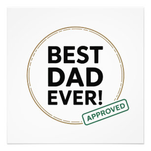 Bester Vater je, Zugelassenes Textdesign Fotodruck