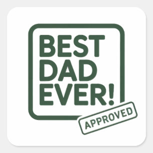Bester Vater je Zugelassenes Textdesign Quadratischer Aufkleber