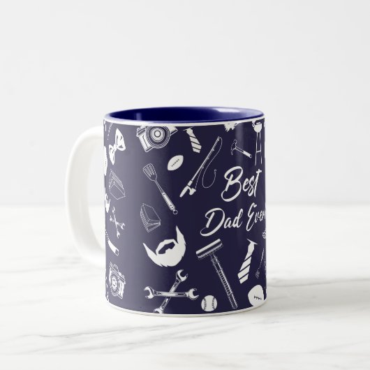 Bester Vater je Zweifarbige Tasse (Vorderseite Links)