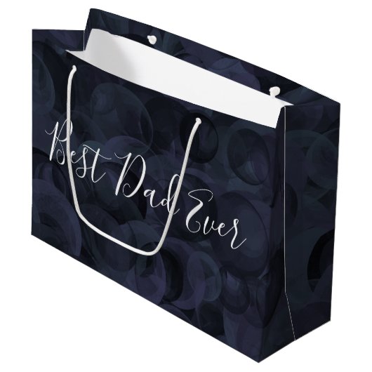 Bester Vater jemals Black Christmas Große Geschenktüte (Vorderseite Schrägansicht)