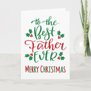 Bester Vater jemals frohe Weihnachts-Typografie Karte