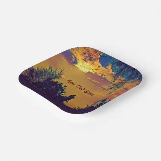 Bester Vater jemals Rodelbahn mit Aussicht Abstrak Pappteller (Gewinkelt)