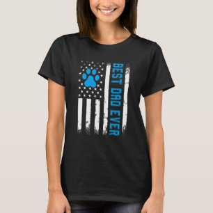Bester Vater Katze je amerikanischer Flaggenvater T-Shirt