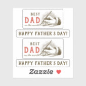 Bester Vater Männliche Hand mit einem Springbrunne Aufkleber (Blatt)