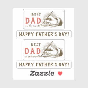 Bester Vater Männliche Hand mit einem Springbrunne Aufkleber